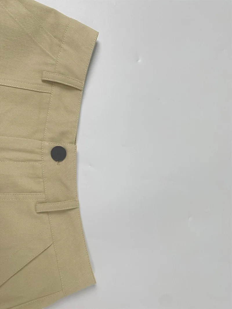 Krisstarsgirls Summer Woman Wide Leg Capris Pants with Pockets 2025 New Trendy Cotton Clothes Loose Cropped Cargo Pants Female