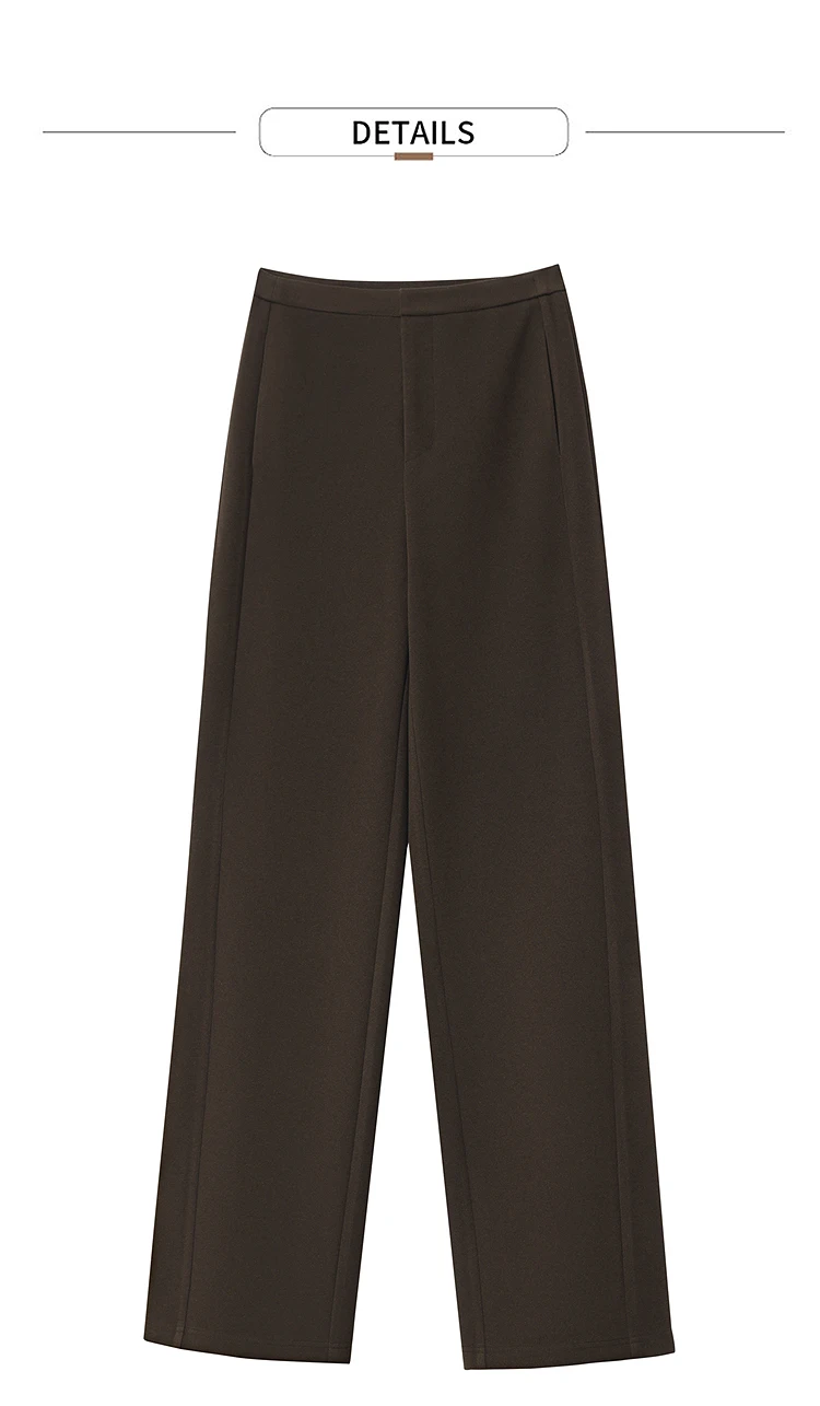 Amii Minimalist Women's Pants 2026 Winter New Commuter Knitting Straight Solid Versatile Wide-leg Casual Woman Trousers 12554063