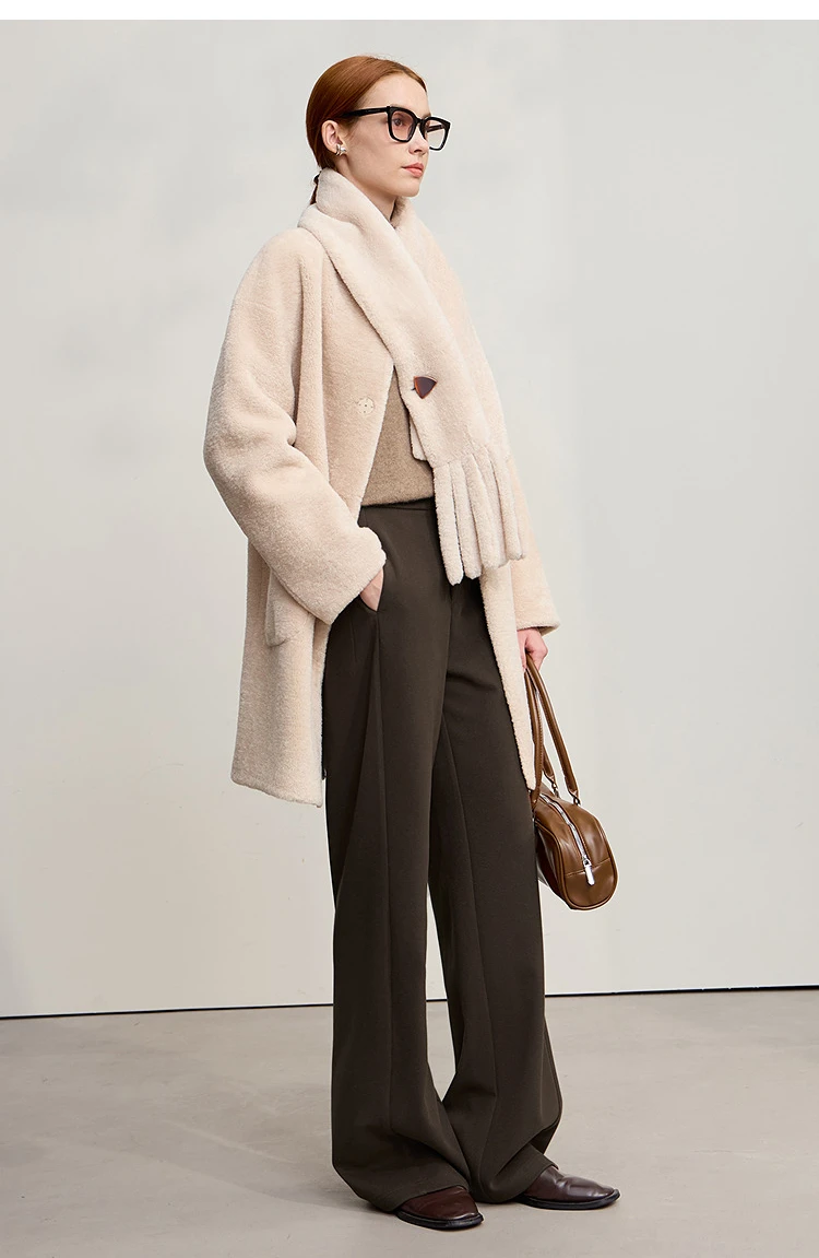 Amii Minimalist Women's Pants 2026 Winter New Commuter Knitting Straight Solid Versatile Wide-leg Casual Woman Trousers 12554063