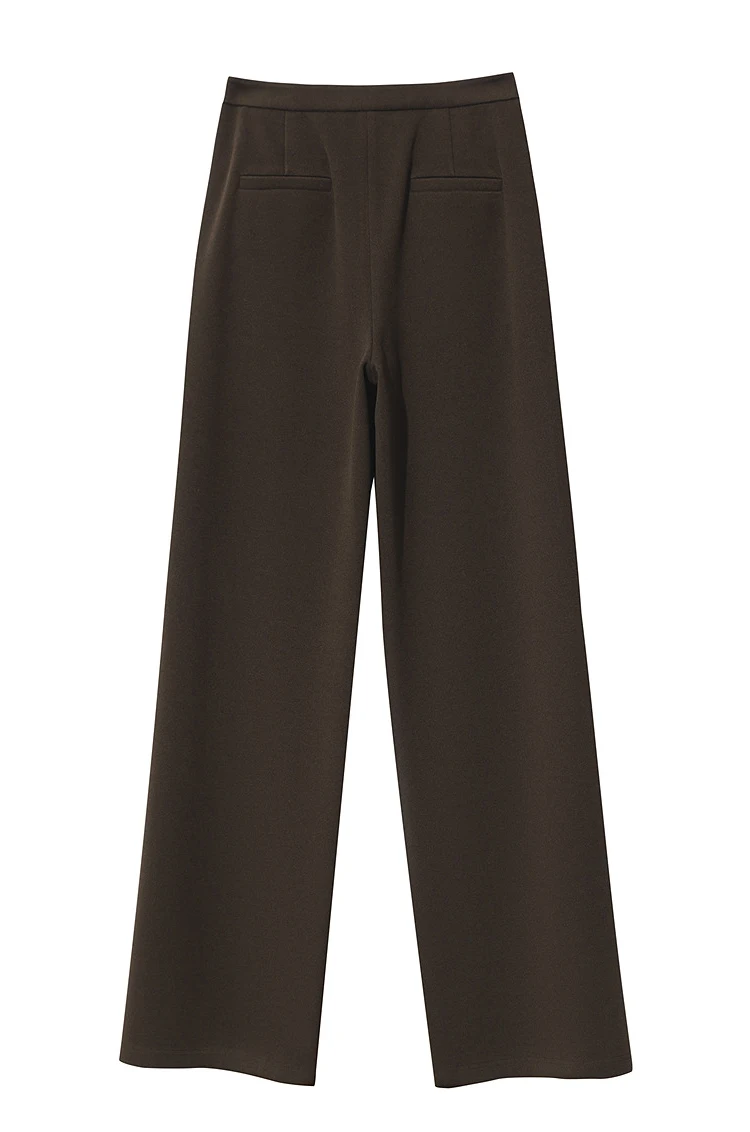 Amii Minimalist Women's Pants 2026 Winter New Commuter Knitting Straight Solid Versatile Wide-leg Casual Woman Trousers 12554063