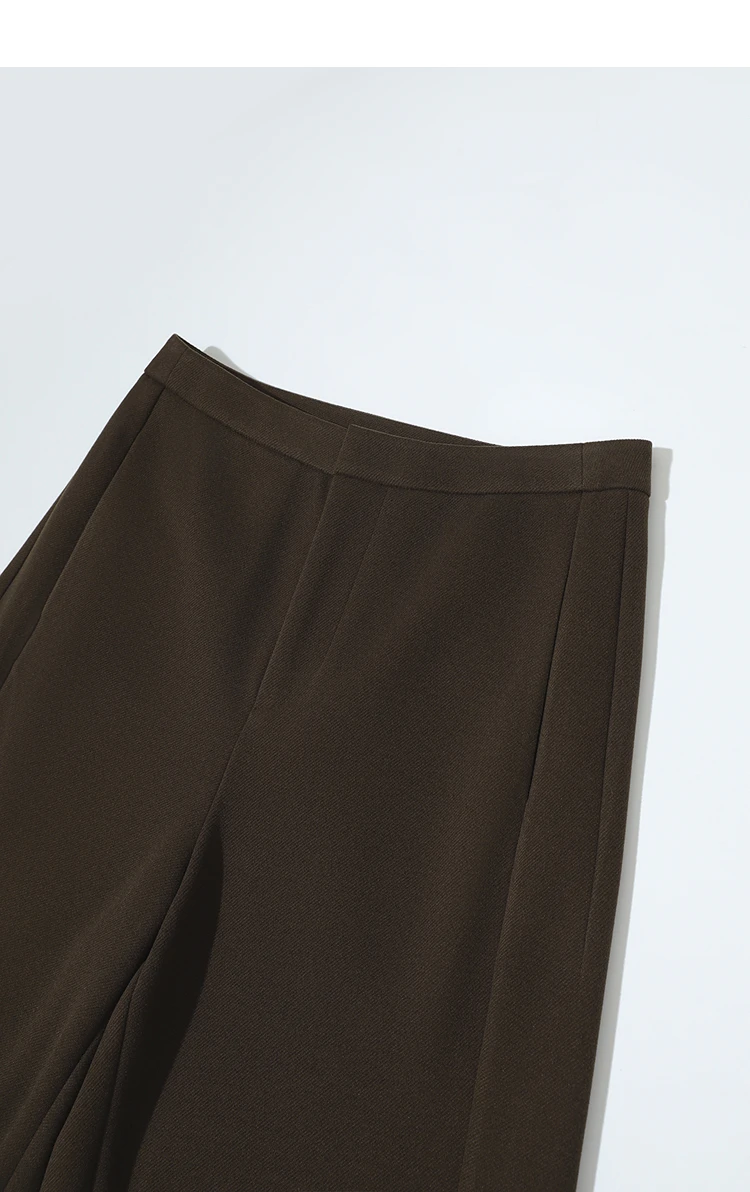 Amii Minimalist Women's Pants 2026 Winter New Commuter Knitting Straight Solid Versatile Wide-leg Casual Woman Trousers 12554063