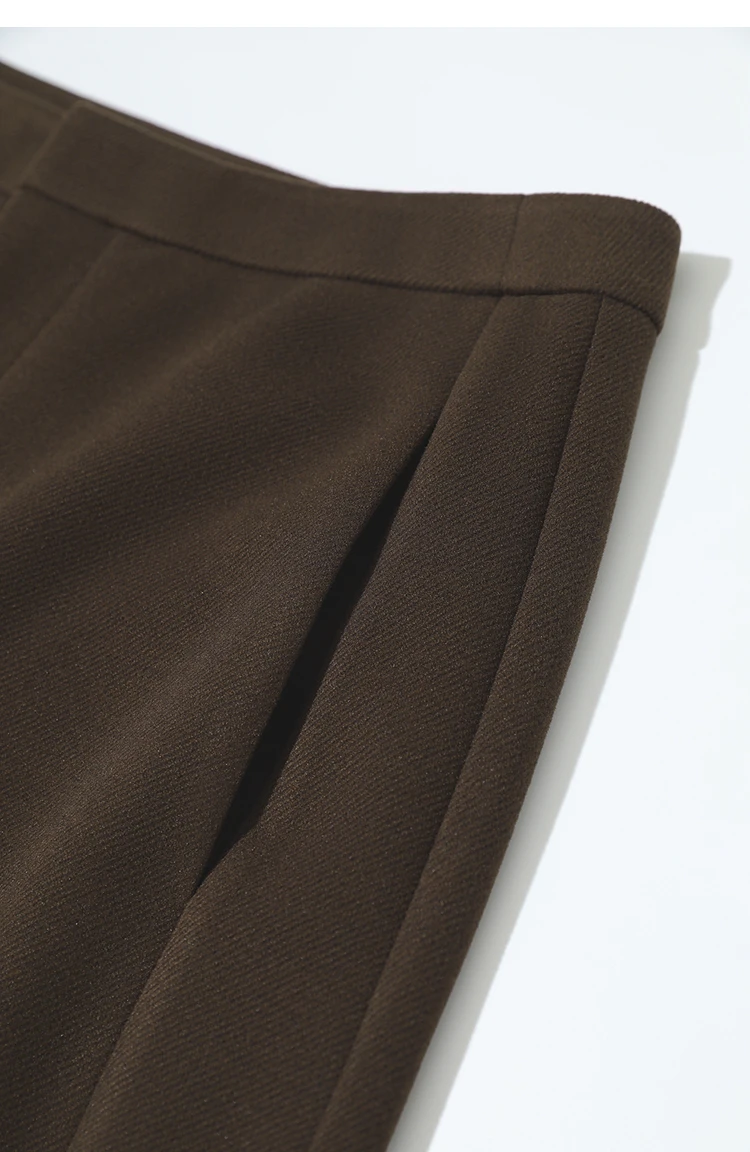 Amii Minimalist Women's Pants 2026 Winter New Commuter Knitting Straight Solid Versatile Wide-leg Casual Woman Trousers 12554063