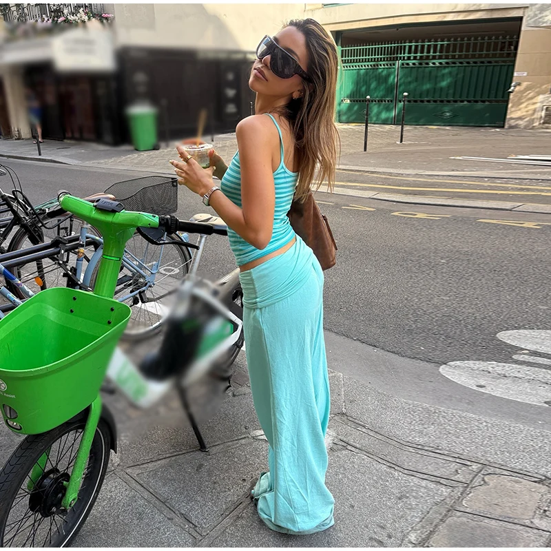 Elastic Waist Wide-leg Long Pants Women's Loose Stretch Fabric Trousers 2026 New Ladies Summer Casual Daily Street Outfit