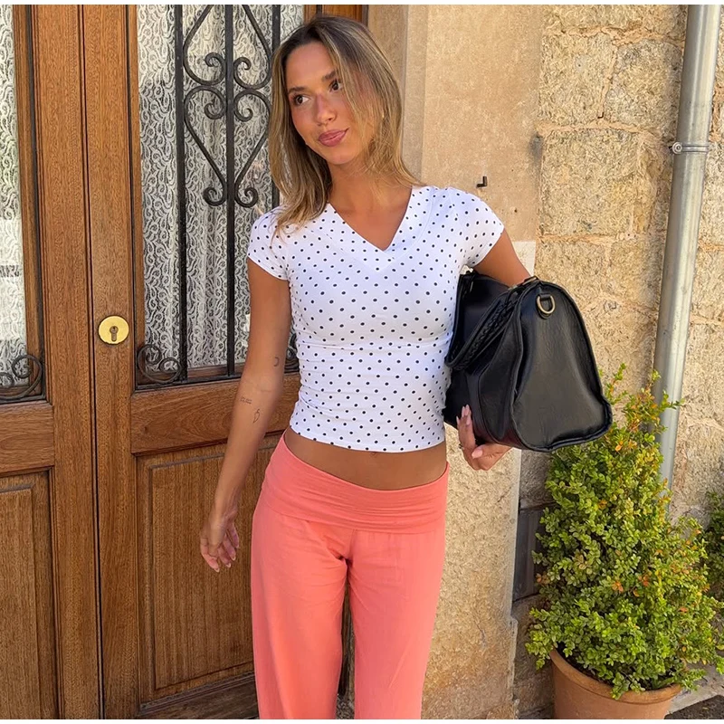 Elastic Waist Wide-leg Long Pants Women's Loose Stretch Fabric Trousers 2026 New Ladies Summer Casual Daily Street Outfit