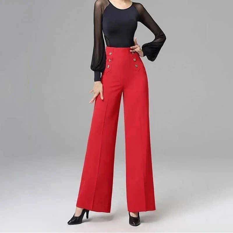 New 2026 Fashion Dance Pants Women's Korean Spring Summer All-match High-waist wide-leg pants Women Loose Casual Trousers Ladies