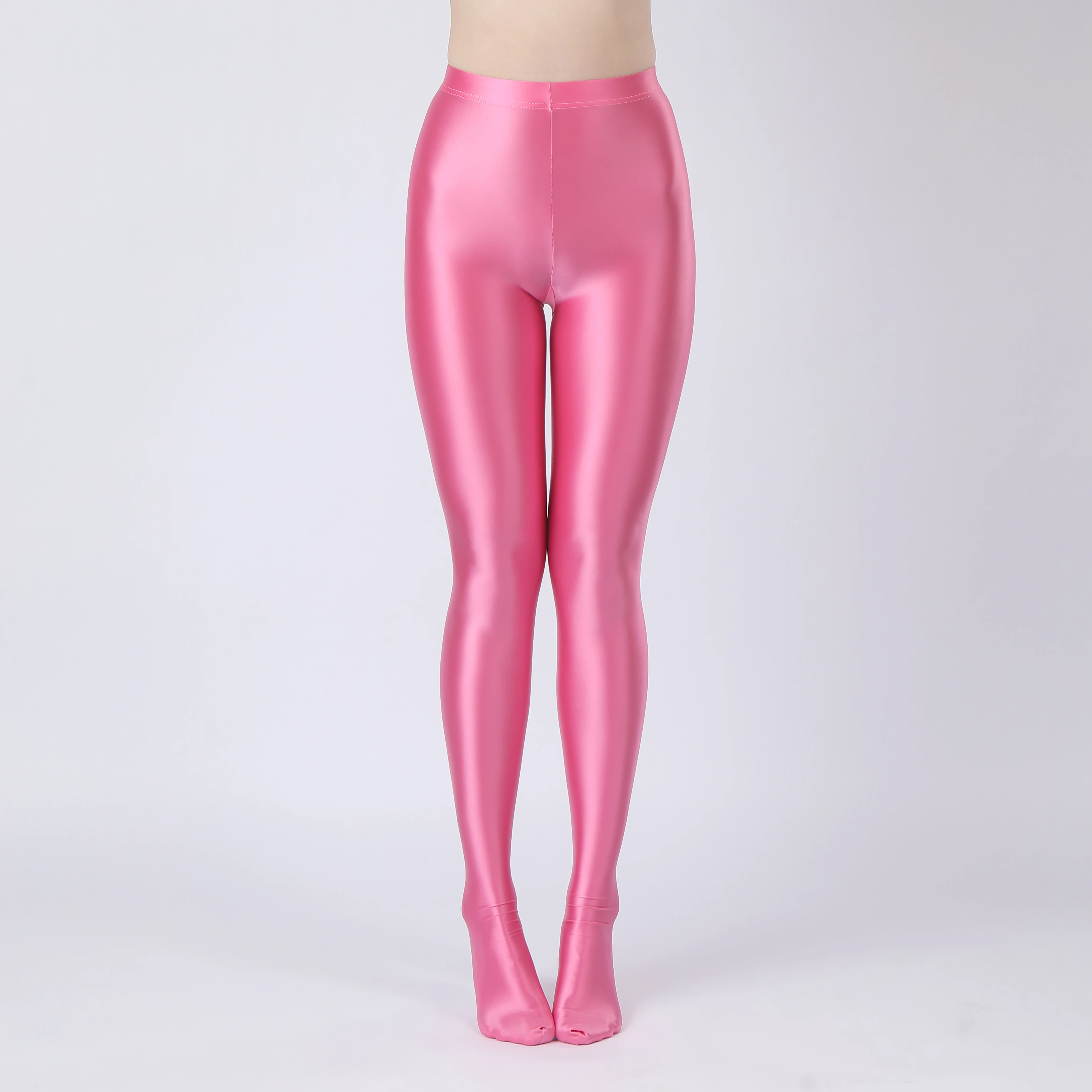 Sexy Women Oil Gloosy Shiny Pencil Pant Leopard Full Leggings Stain Smooth Elastic Sexy Yoga Pants Candy Color Plus Size