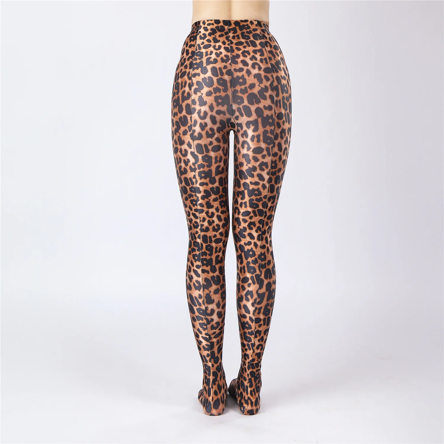 Sexy Women Oil Gloosy Shiny Pencil Pant Leopard Full Leggings Stain Smooth Elastic Sexy Yoga Pants Candy Color Plus Size