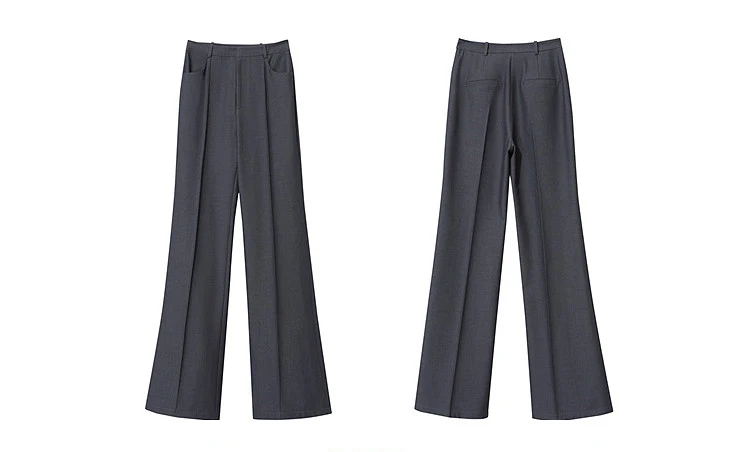 Amii Women's Pants 2026 Autumn New Commuter Versatile Toothpick Pleated Flared Trousers Solid Color Casual Women Pants 12621050