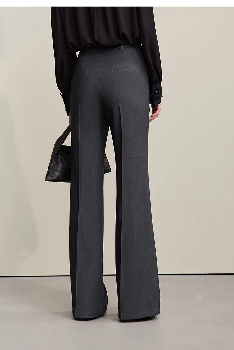 Amii Women's Pants 2026 Autumn New Commuter Versatile Toothpick Pleated Flared Trousers Solid Color Casual Women Pants 12621050