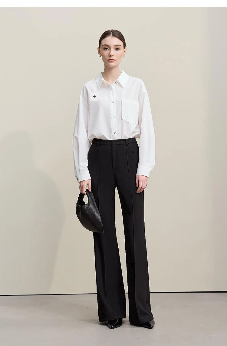 Amii Women's Pants 2026 Autumn New Commuter Versatile Toothpick Pleated Flared Trousers Solid Color Casual Women Pants 12621050