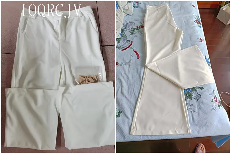 Classic Slim White Flare Pants For Women 2025 Summer Thin Bell Bottom Pantalones High Waist Office Lady Suit Trousers Black 5XL