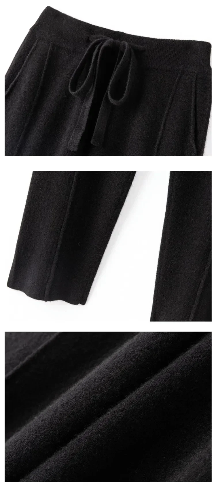 Cashmere Sweatpants Women Autumn Winter 2023 New Fashion High Waisted Drawstring Pants Casual Knitted Harem Pants