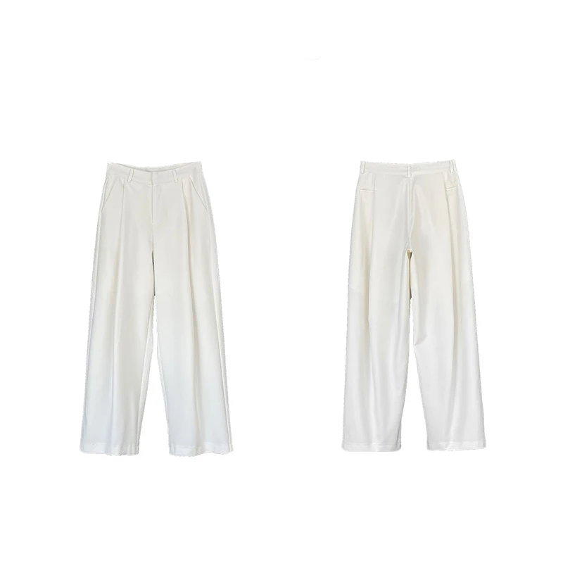 2025 Women Spring Fashion Big Wide Leg Pants High Waist Pleated Design Fashion Clothes Pants Female Trousers