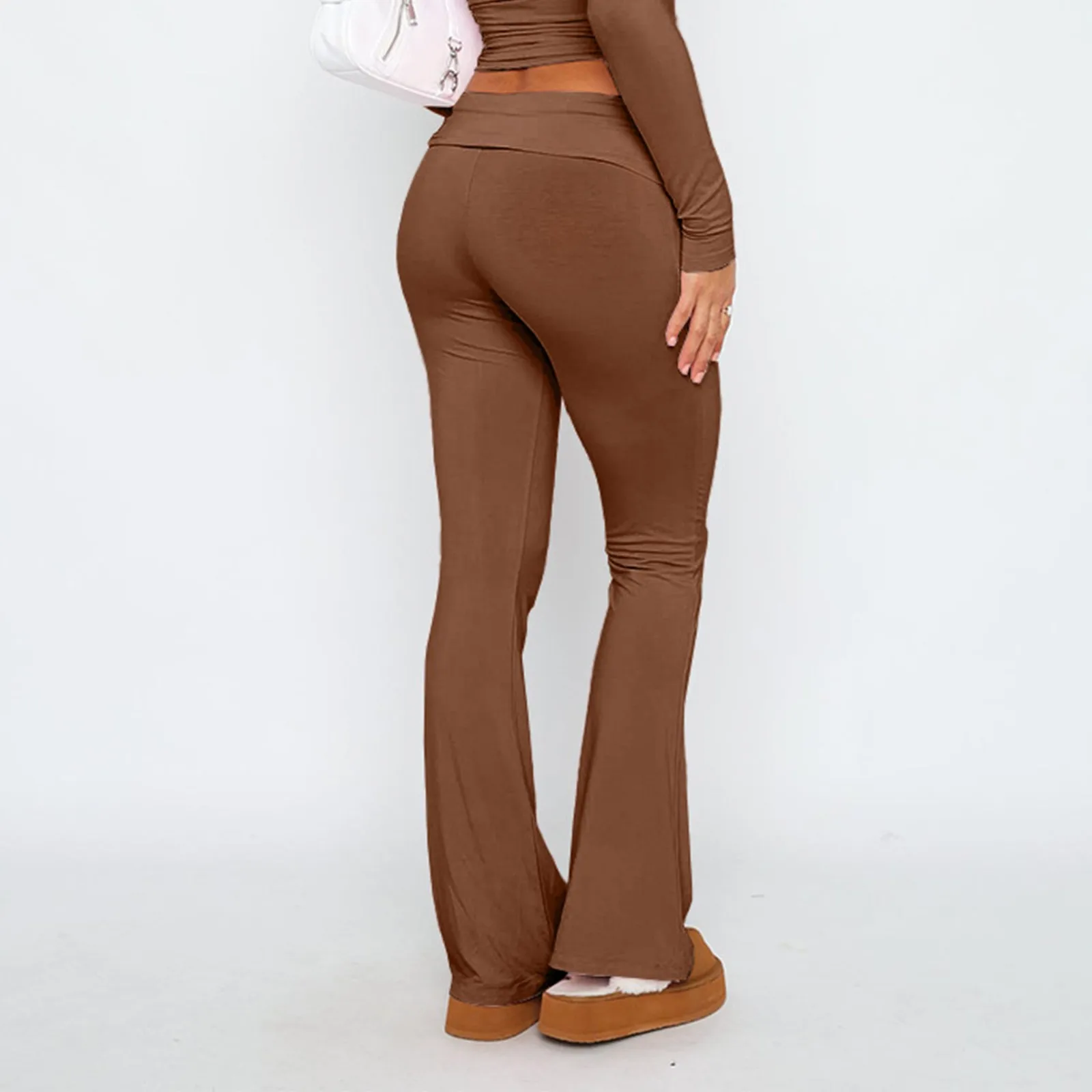 Women Flare Leggings High Waist Wide Leg Yoga Pants Seamless Fitness Workout Tights Gym Sports Trousers Casual Slimming Clothing