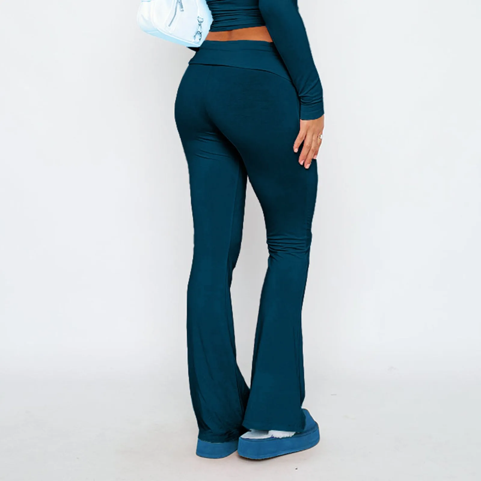 Women Flare Leggings High Waist Wide Leg Yoga Pants Seamless Fitness Workout Tights Gym Sports Trousers Casual Slimming Clothing