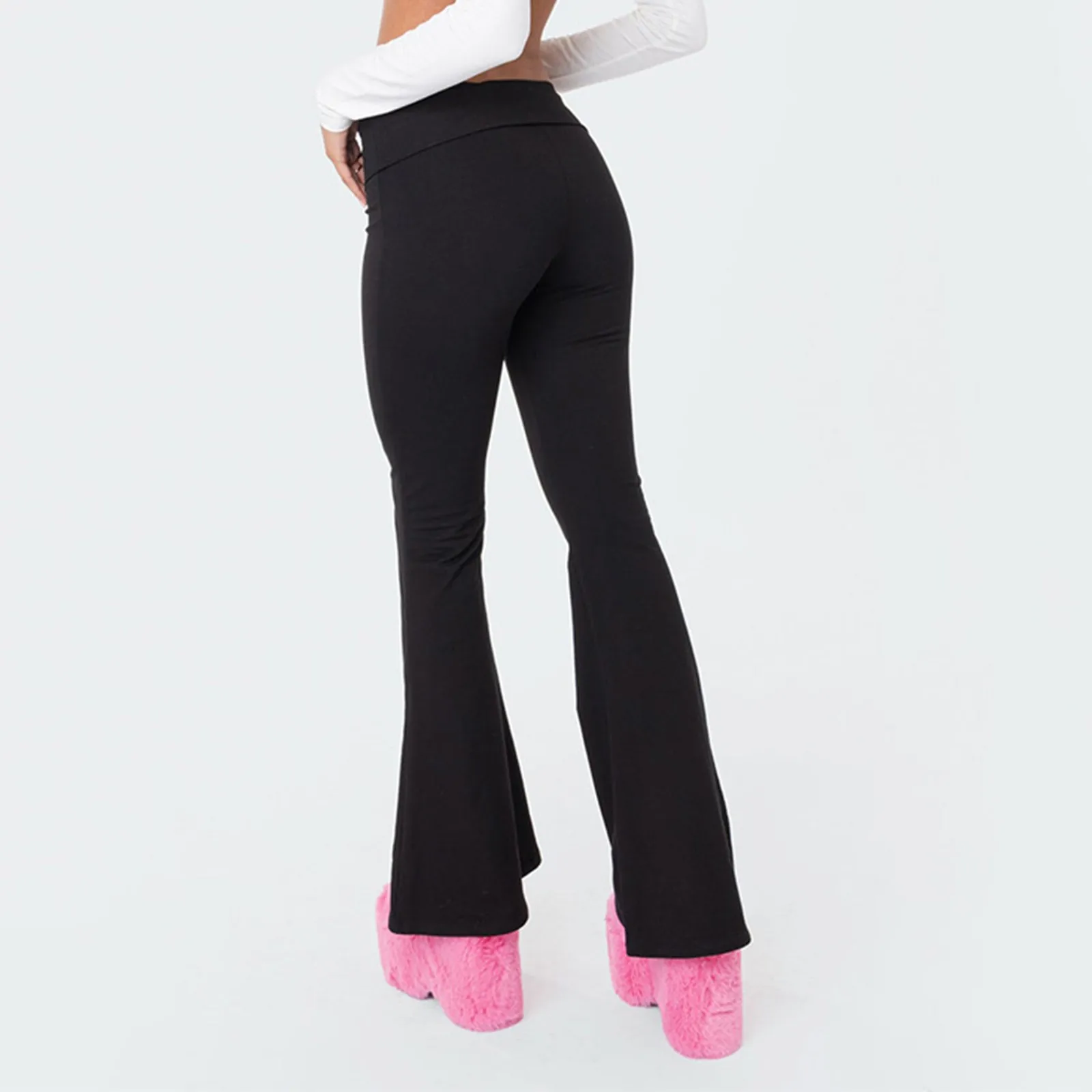 Women Flare Leggings High Waist Wide Leg Yoga Pants Seamless Fitness Workout Tights Gym Sports Trousers Casual Slimming Clothing