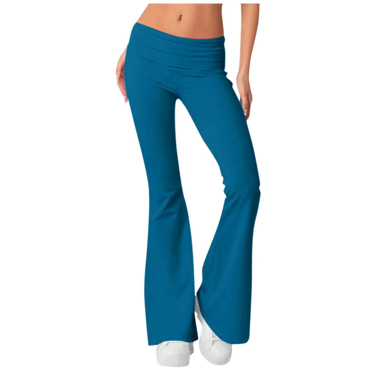 Women Flare Leggings High Waist Wide Leg Yoga Pants Seamless Fitness Workout Tights Gym Sports Trousers Casual Slimming Clothing