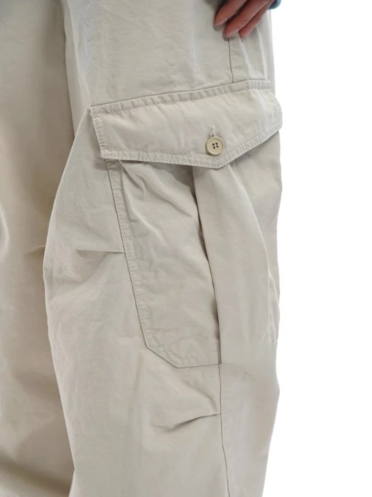 Streetwear Casual Cargo Pants for Women 2025 New Bottoms Summer Thin Straight Trousers Fashion Pockets Korean Pantalon Femme