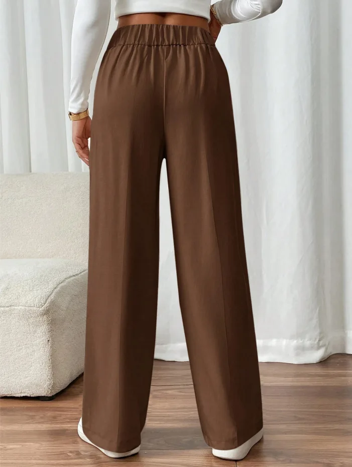 Women's Trousers Casual High-waisted Trousers Loose Temperament Versatile Office Female Straight Long Pants 2025