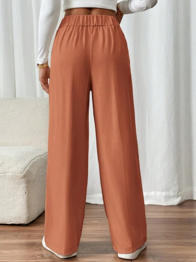 Women's Trousers Casual High-waisted Trousers Loose Temperament Versatile Office Female Straight Long Pants 2025