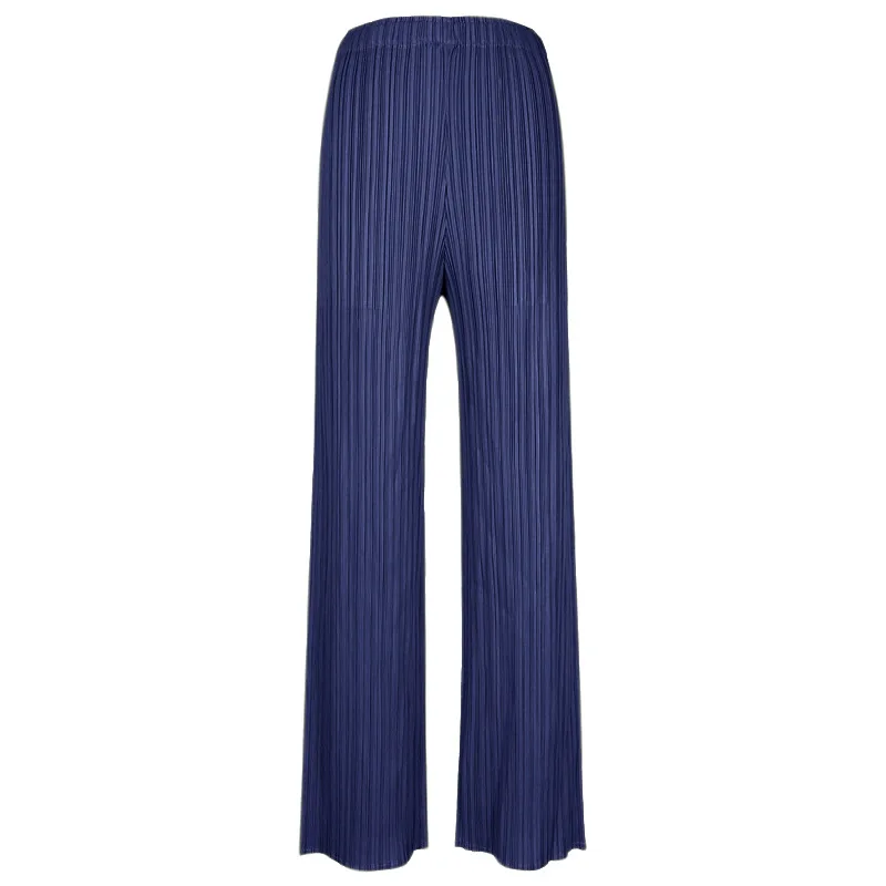 YUDX Spring Summer Autumn Women Casual Elegant Ladies Miyake Designer Casual Loose Straight Pleated Pants High Waist Trousers