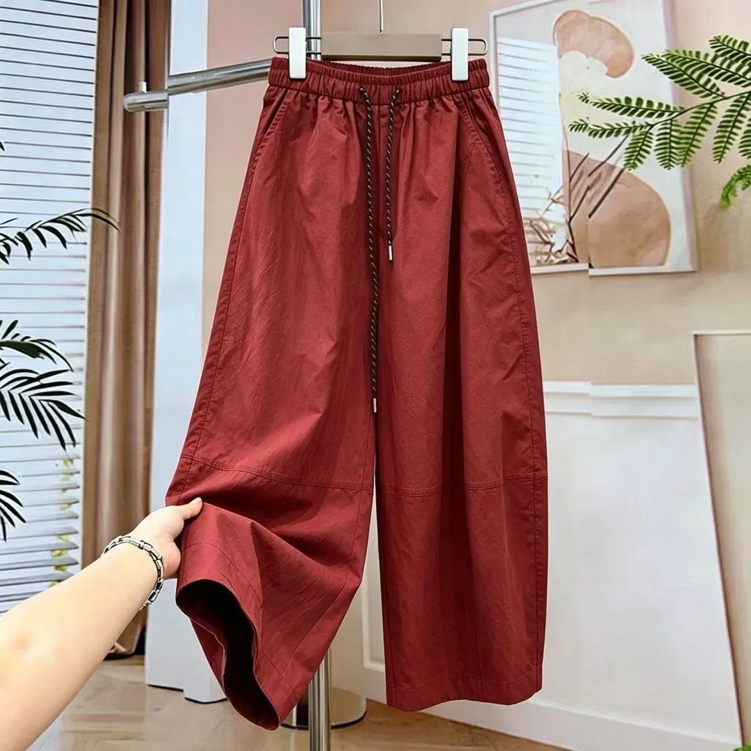 Korean Style High Waist Wide Leg Pants Women's Summer 2026 Loose Lazy Style Balloon Pants Versatile Fashionable Casual Trousers