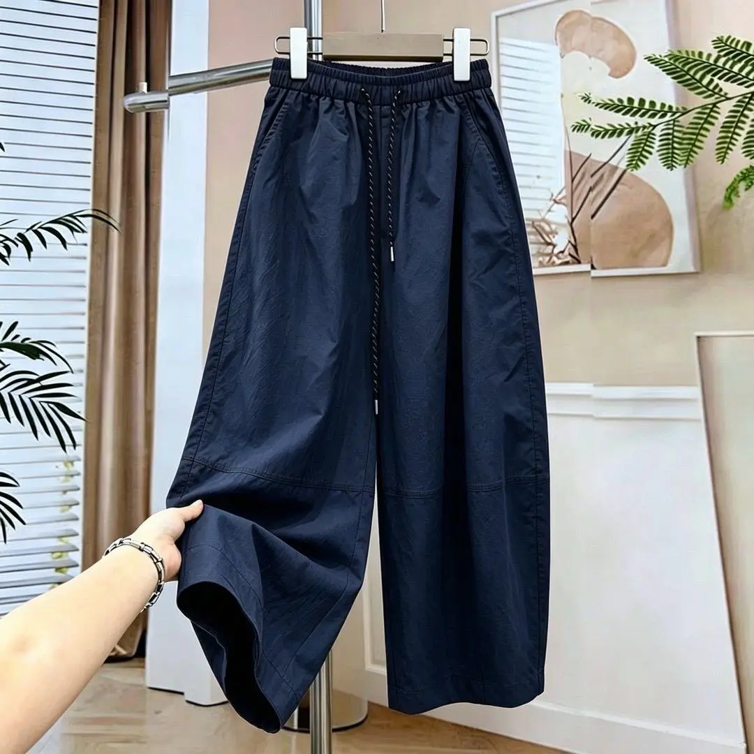 Korean Style High Waist Wide Leg Pants Women's Summer 2026 Loose Lazy Style Balloon Pants Versatile Fashionable Casual Trousers
