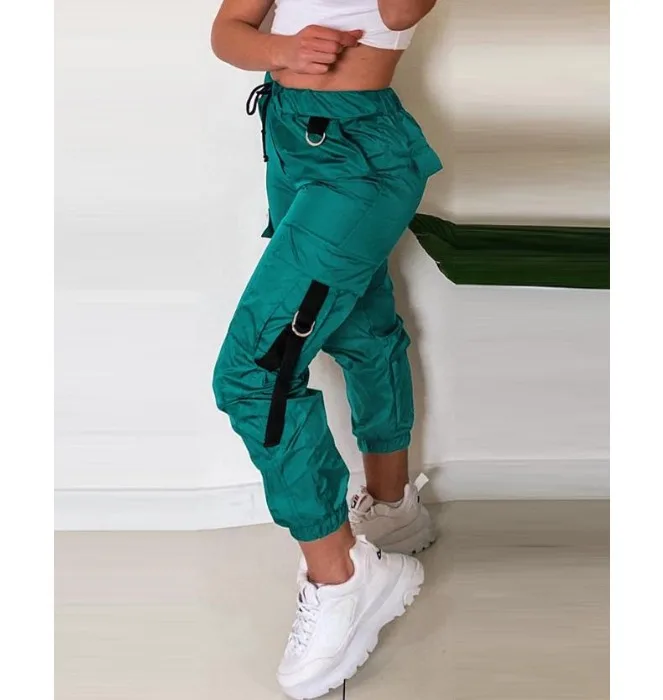 Cargo Pants Women Streetwear Autumn and Winter New Fashion Tight Versatile Casual Loose Waist Patch Pocket Trousers for Female