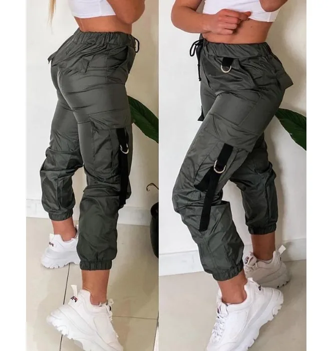 Cargo Pants Women Streetwear Autumn and Winter New Fashion Tight Versatile Casual Loose Waist Patch Pocket Trousers for Female