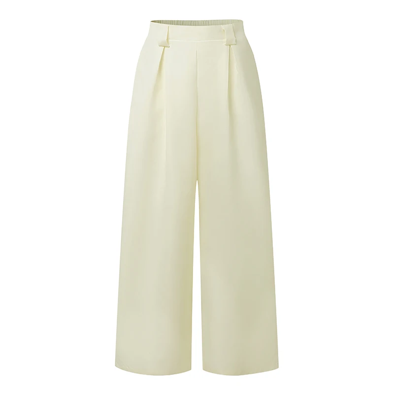 2025 ZANZEA Fashion Women Trousers Autumn High Waist Office Work Pant Elegant Wide Leg Pantalon Solid Pleated Palazzo Streetwear