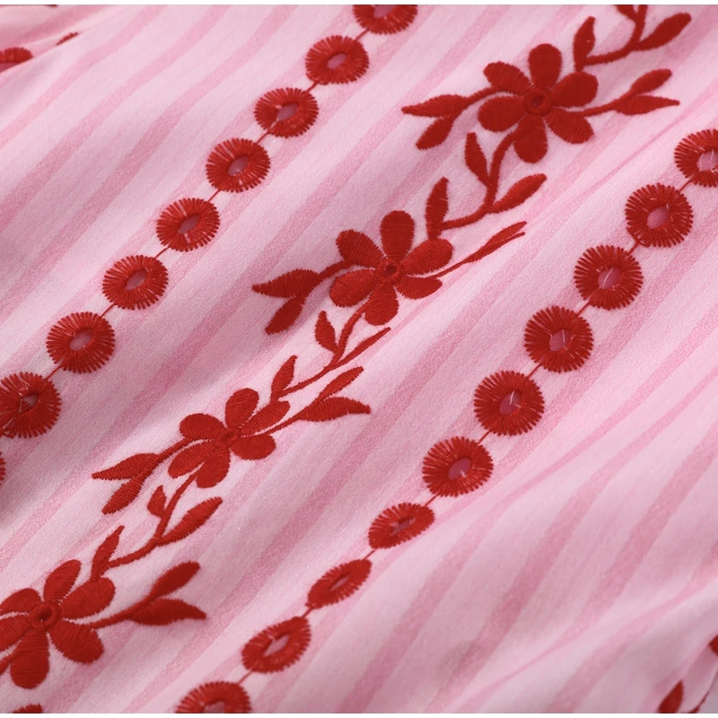 Casual Print Embroidery Pants Women High Waist Straight Hollow Out Trousers Female 2026 Spring Summer New Chic Cotton Streetwear