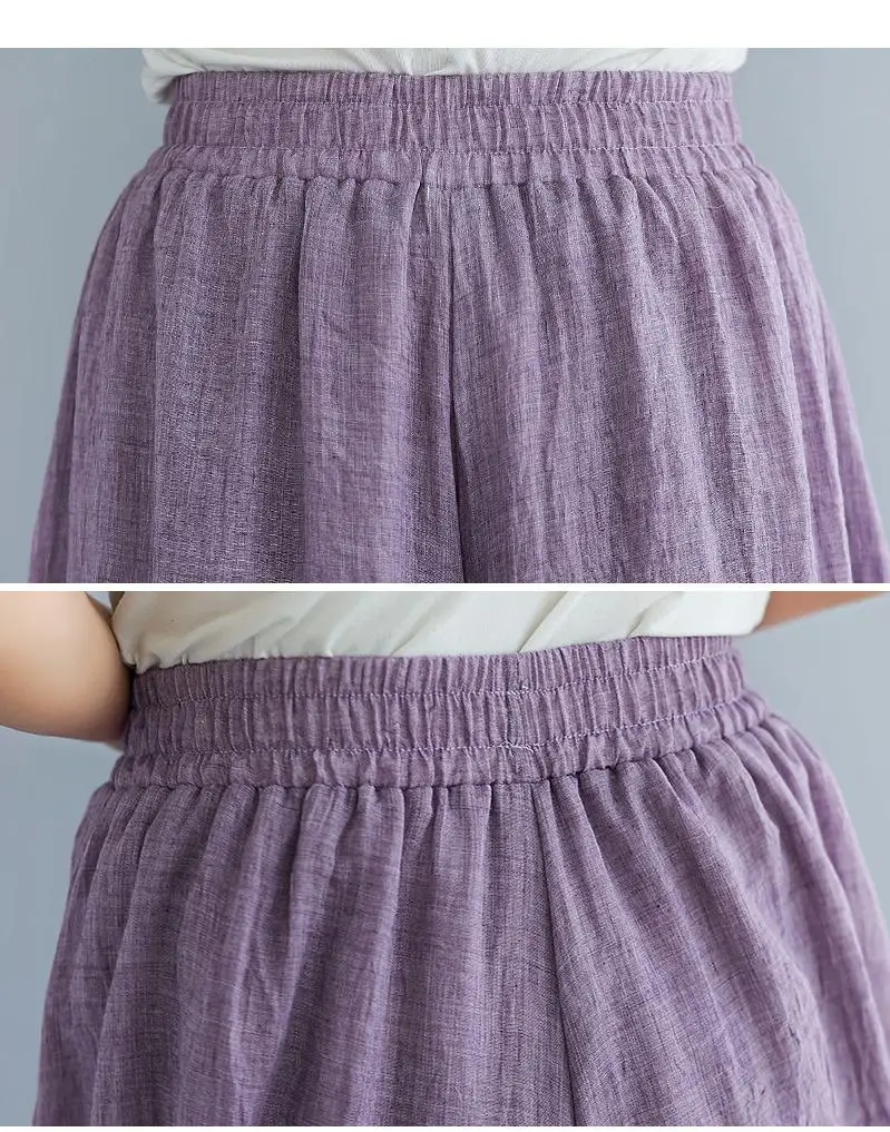 Johnature Ankle-length Pant Casual Loose Elastic Waist Multiple Color Wide Leg Pants 2026 New Clothes National Style Women Pants