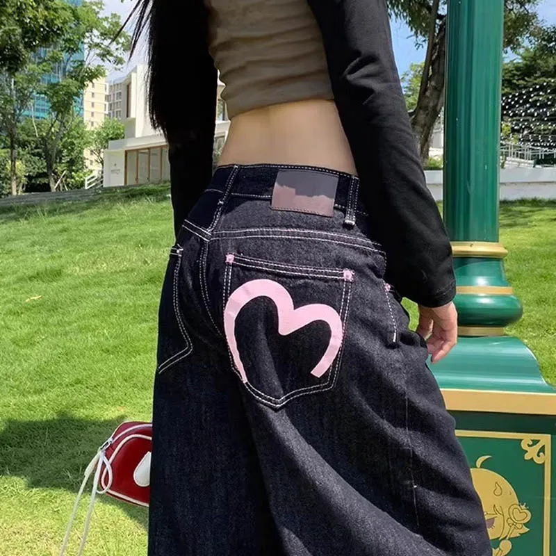 Autumn Winter Women's Denim Jeans Y2K Wide Fit Baggy Jeans runge Harajuku Cowboy New In Pants Korean Jeans Punk Retro