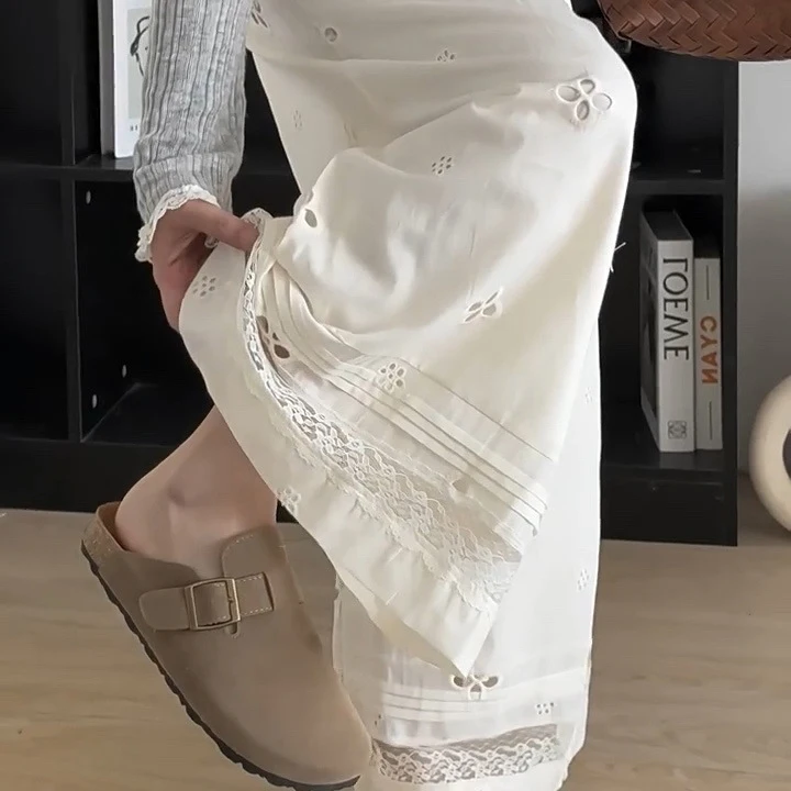 Women Summer Casual Cotton Long Pants High Waist Wide Leg Stright Pants Female Comfortable Clothes Trousers