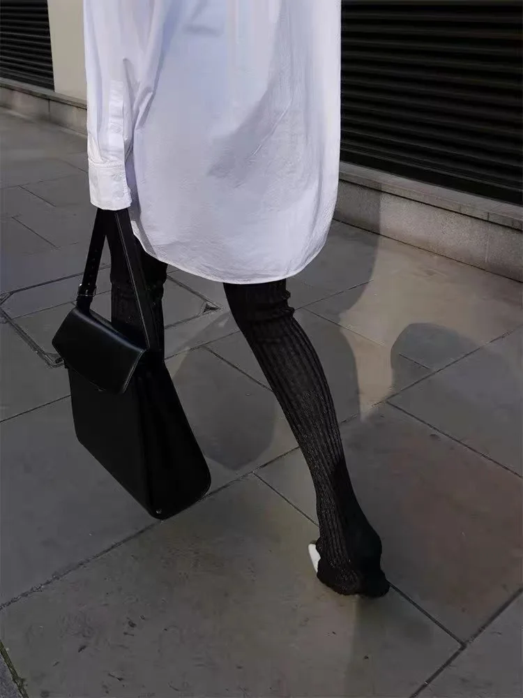 American Retro Wood Ears Cuff Ribbed Knitting Flare Pants Woman High Waist Stretch Slim Skinny Trousers Legging Bottom