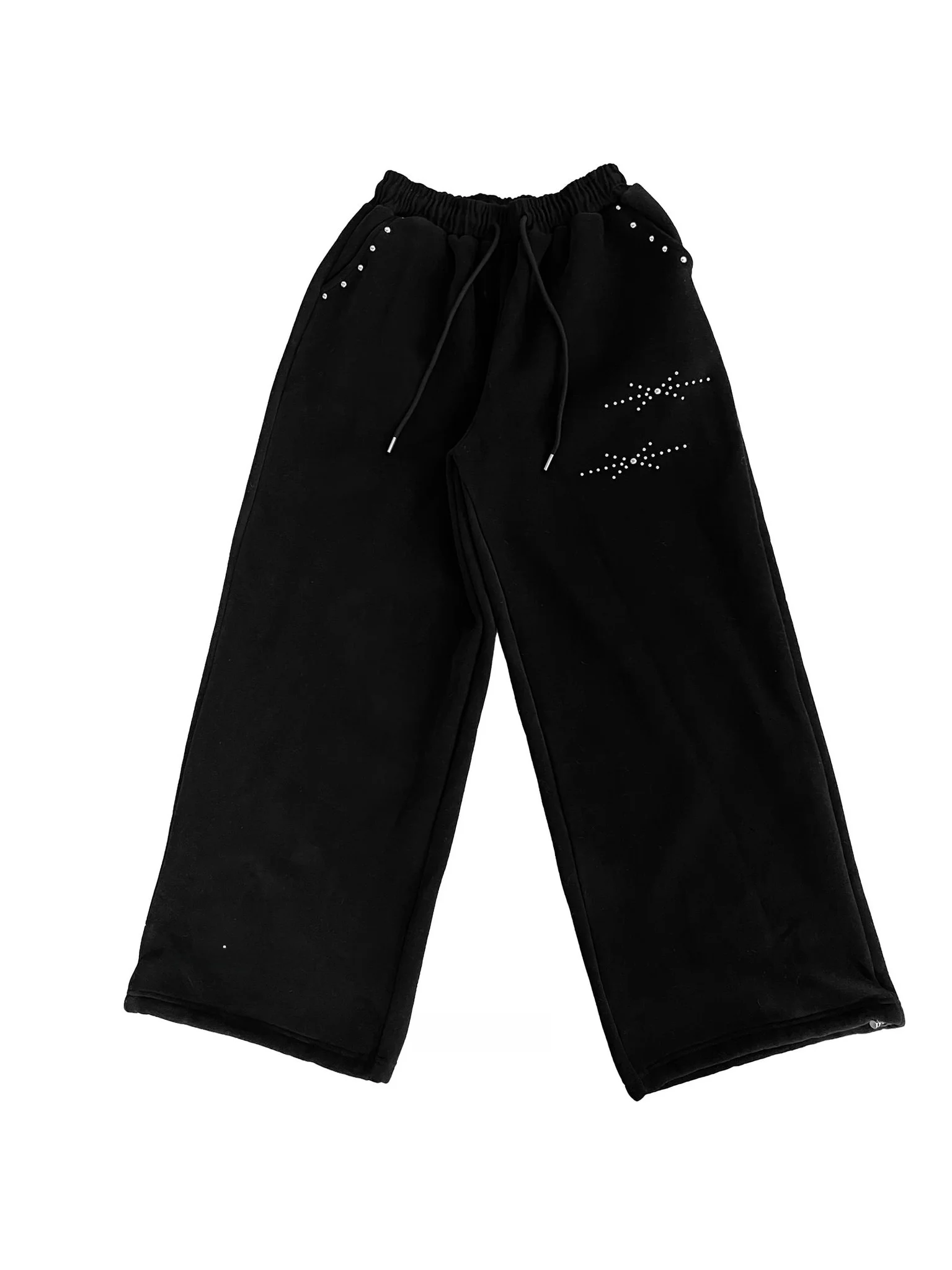 American Hip-Hop Retro Rivets Loose Wide-Leg Pants Women Black Gothic Casual Sweatpants Korean Jogging High-Waist Streetwear
