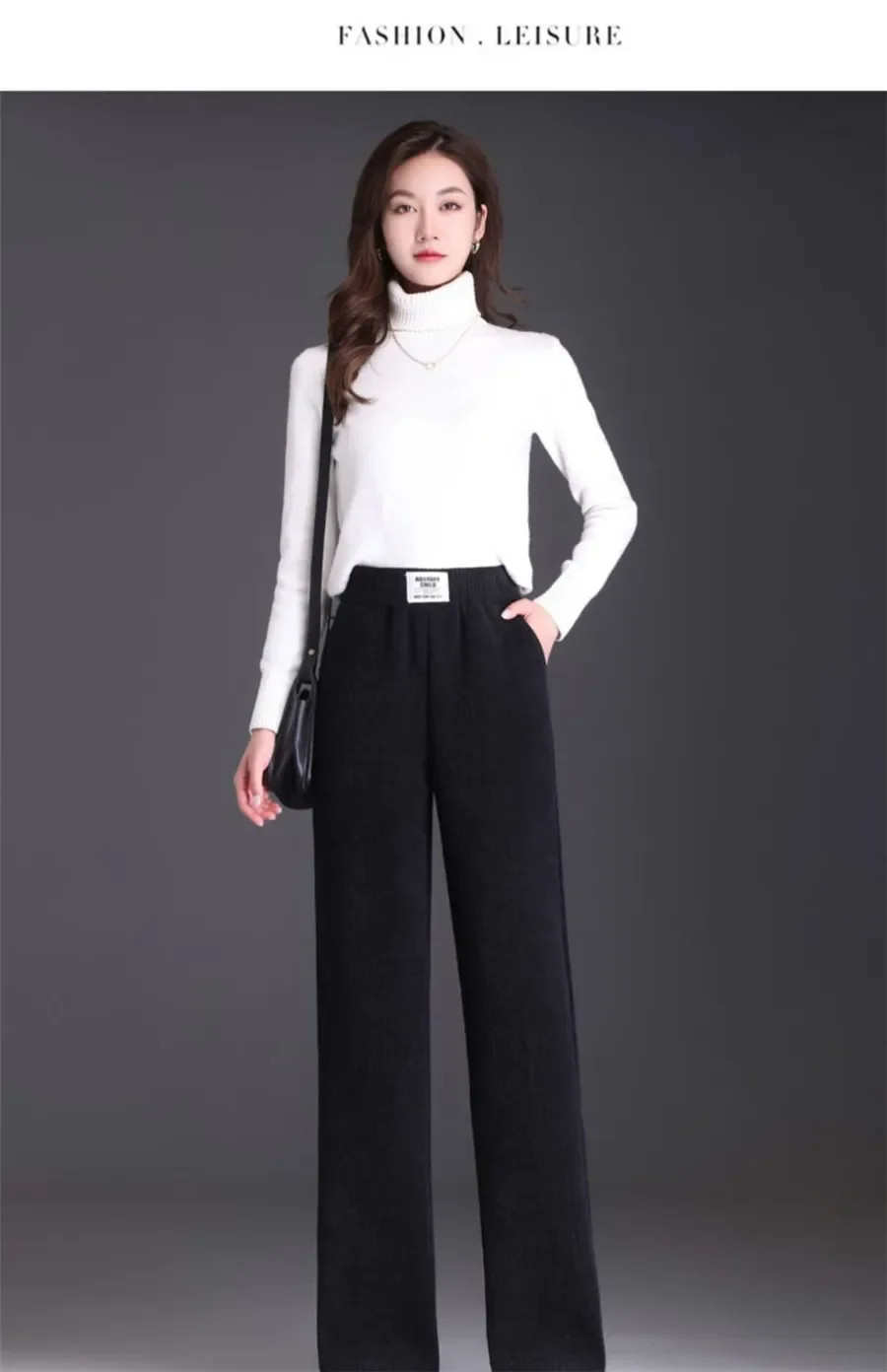 Youthful Woman Clothes Thick Winter Fleece Casual Sport Baggy Sweatpants Women's Pants HighWaist Lamb Fluff Straight Pantalones