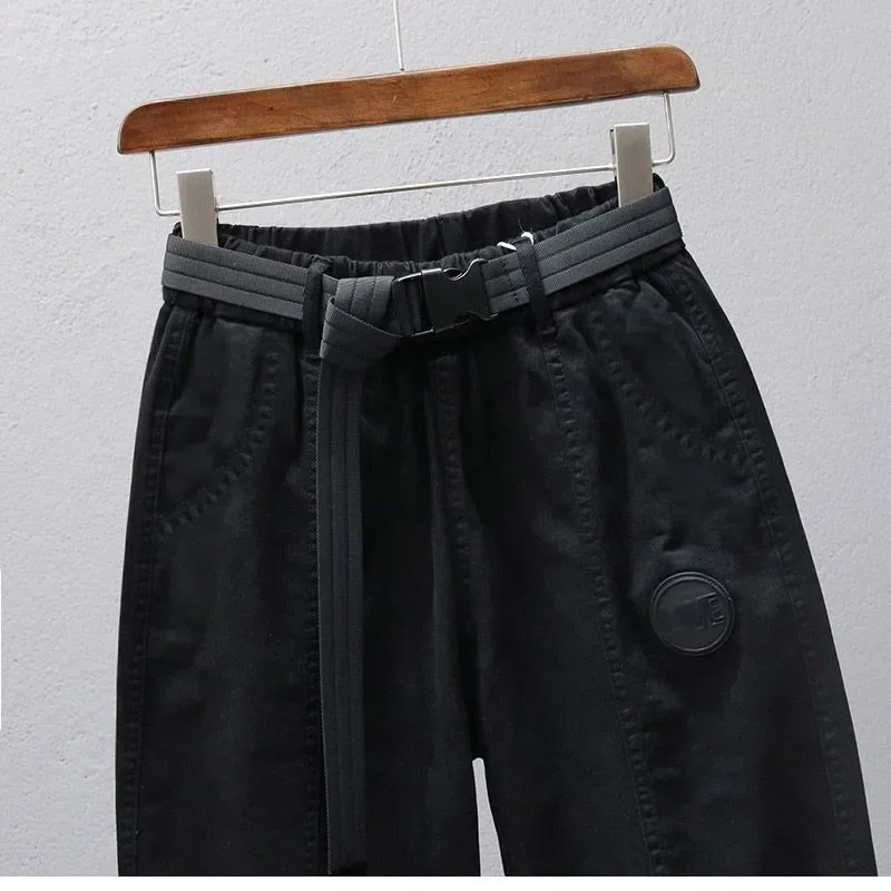 White Pants for Women with Elastic Waistband Loose and Casual Joggers Ankle-Length Leggings with Slimming Effect Harem Pants