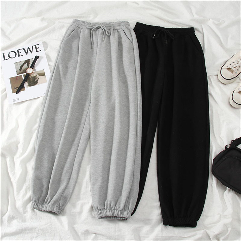 Gray women Sweatpants Autumn New Baggy Fashion Oversize Sports Pants Black winter thick Joggers Streetwear Trousers