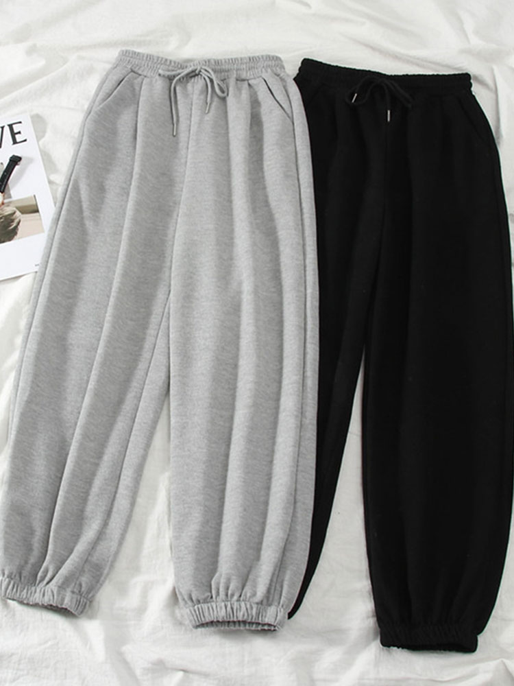 Gray women Sweatpants Autumn New Baggy Fashion Oversize Sports Pants Black winter thick Joggers Streetwear Trousers