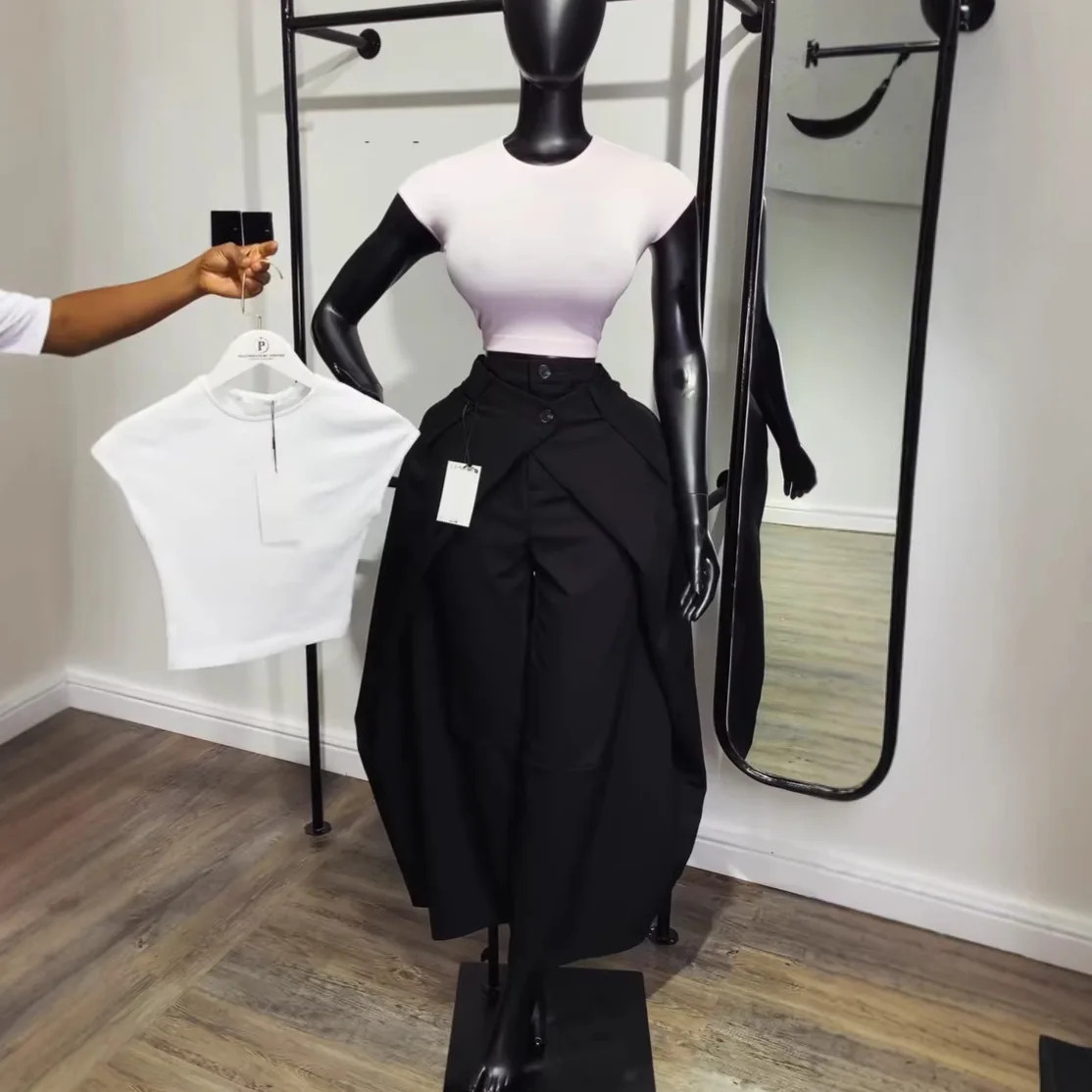 Pant Women Wide Leg Long Pants Slim Fit High Waist Straight Trousers Y2k Streetwear Elegant Splice Work Casual Summer 2026