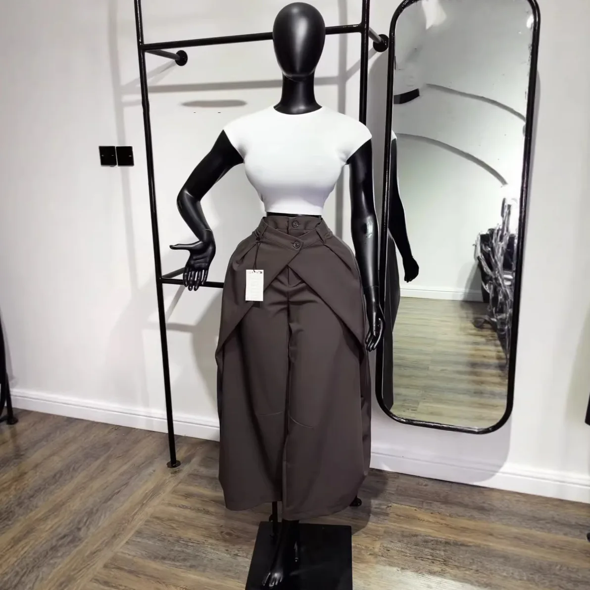 Pant Women Wide Leg Long Pants Slim Fit High Waist Straight Trousers Y2k Streetwear Elegant Splice Work Casual Summer 2026