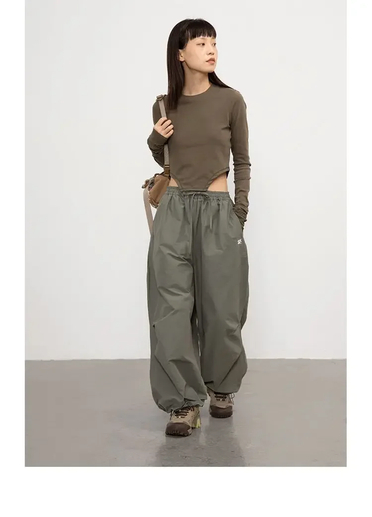 Japanese Casual Cargo Women's Pant Summer Vintage All Match Loose High Waist Mujer Pantalones 2025 Y2k Harajuku Fashion Trousers