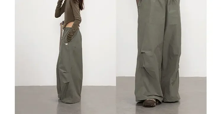 Japanese Casual Cargo Women's Pant Summer Vintage All Match Loose High Waist Mujer Pantalones 2025 Y2k Harajuku Fashion Trousers