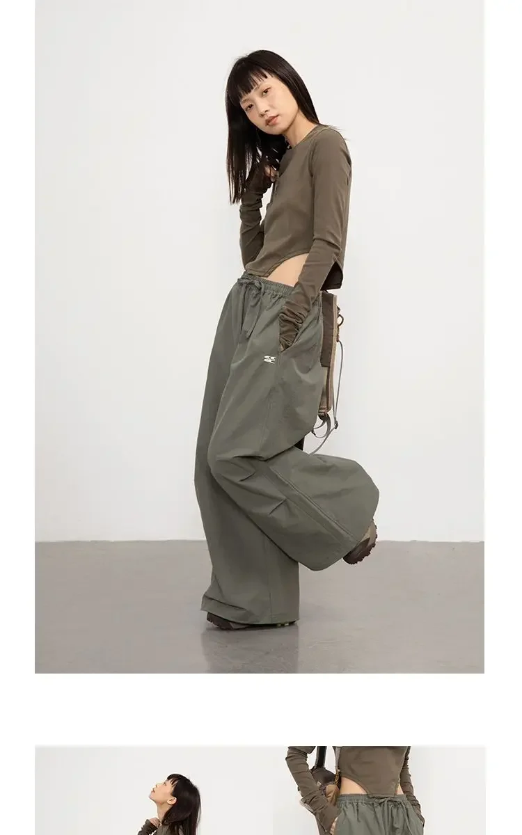 Japanese Casual Cargo Women's Pant Summer Vintage All Match Loose High Waist Mujer Pantalones 2025 Y2k Harajuku Fashion Trousers