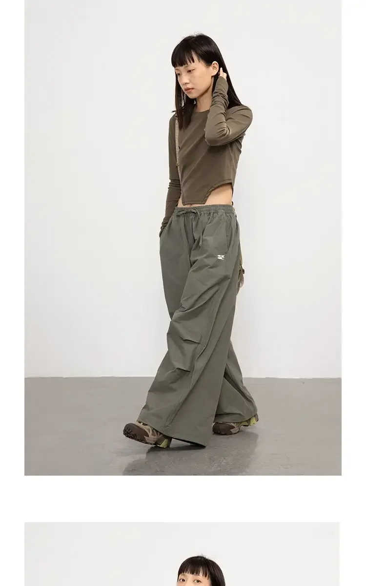 Japanese Casual Cargo Women's Pant Summer Vintage All Match Loose High Waist Mujer Pantalones 2025 Y2k Harajuku Fashion Trousers