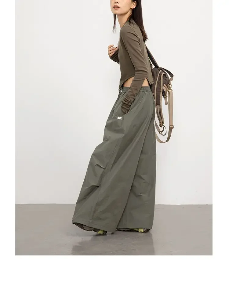 Japanese Casual Cargo Women's Pant Summer Vintage All Match Loose High Waist Mujer Pantalones 2025 Y2k Harajuku Fashion Trousers