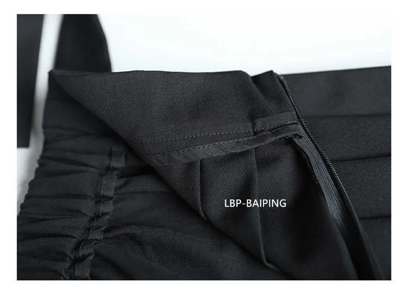 Fashion Korean New Autumn Irregular False Two-piece Skirt Pants Women Wide-leg Pant Ladies Elastic Waist Straps Casual Pant Lady