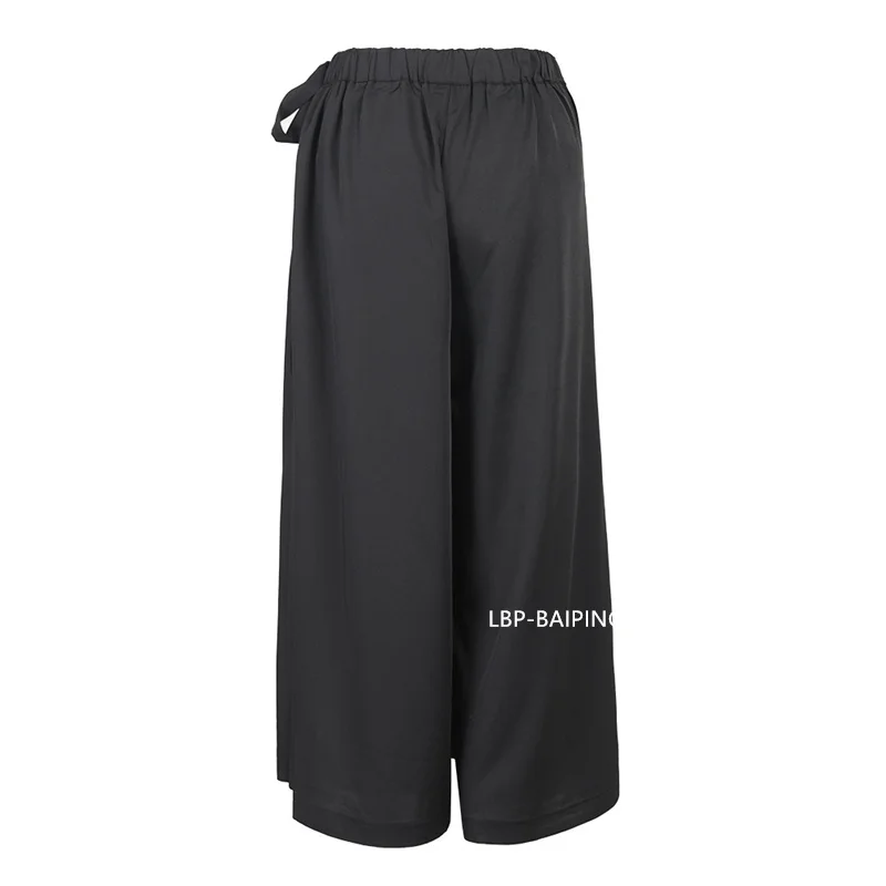 Fashion Korean New Autumn Irregular False Two-piece Skirt Pants Women Wide-leg Pant Ladies Elastic Waist Straps Casual Pant Lady