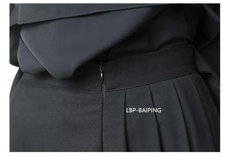 Fashion Korean New Autumn Irregular False Two-piece Skirt Pants Women Wide-leg Pant Ladies Elastic Waist Straps Casual Pant Lady